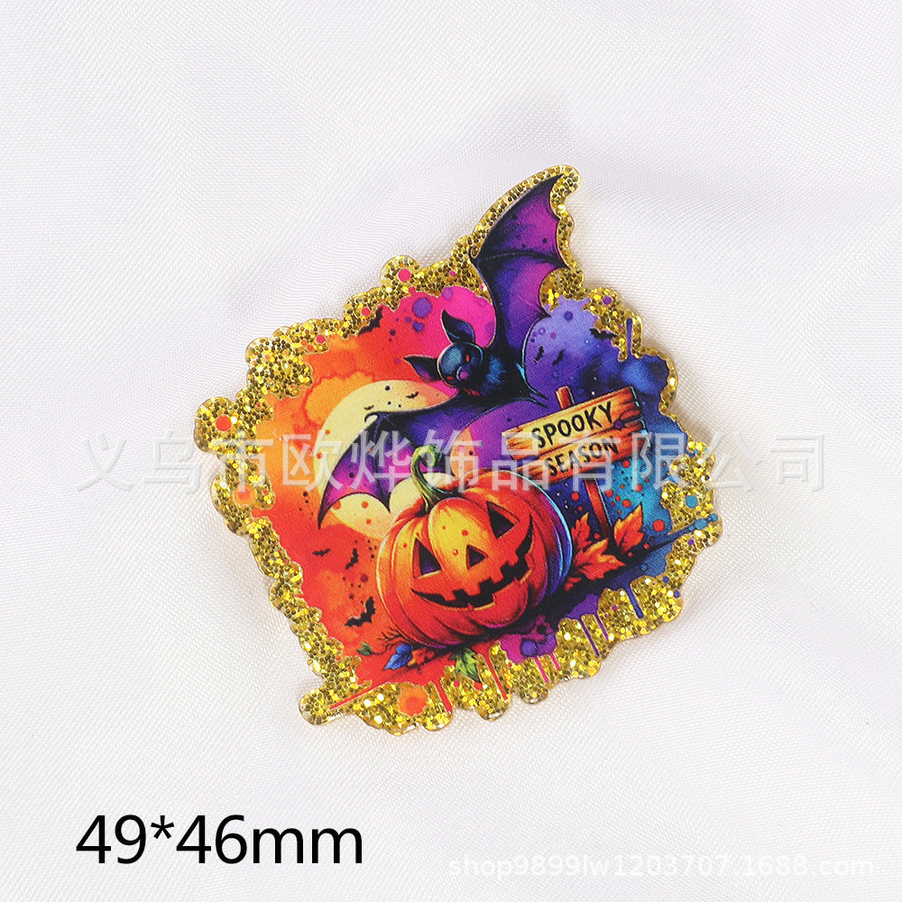 Wholesale 10pcs/pack New Halloween Acrylic DIY Patch Acrylic Flatback